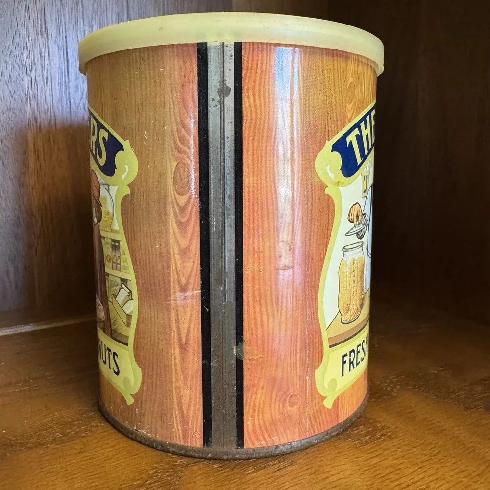 Planters 1982 Anniversary Fresh Roasted Peanuts Collectible Metal Tin With Lid